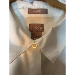 Minimalist White Linen Button-Up Shirt Size XL